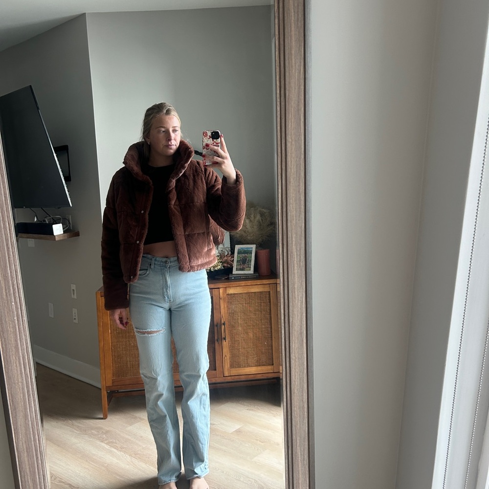 Women's Brown Faux Fur Jacket